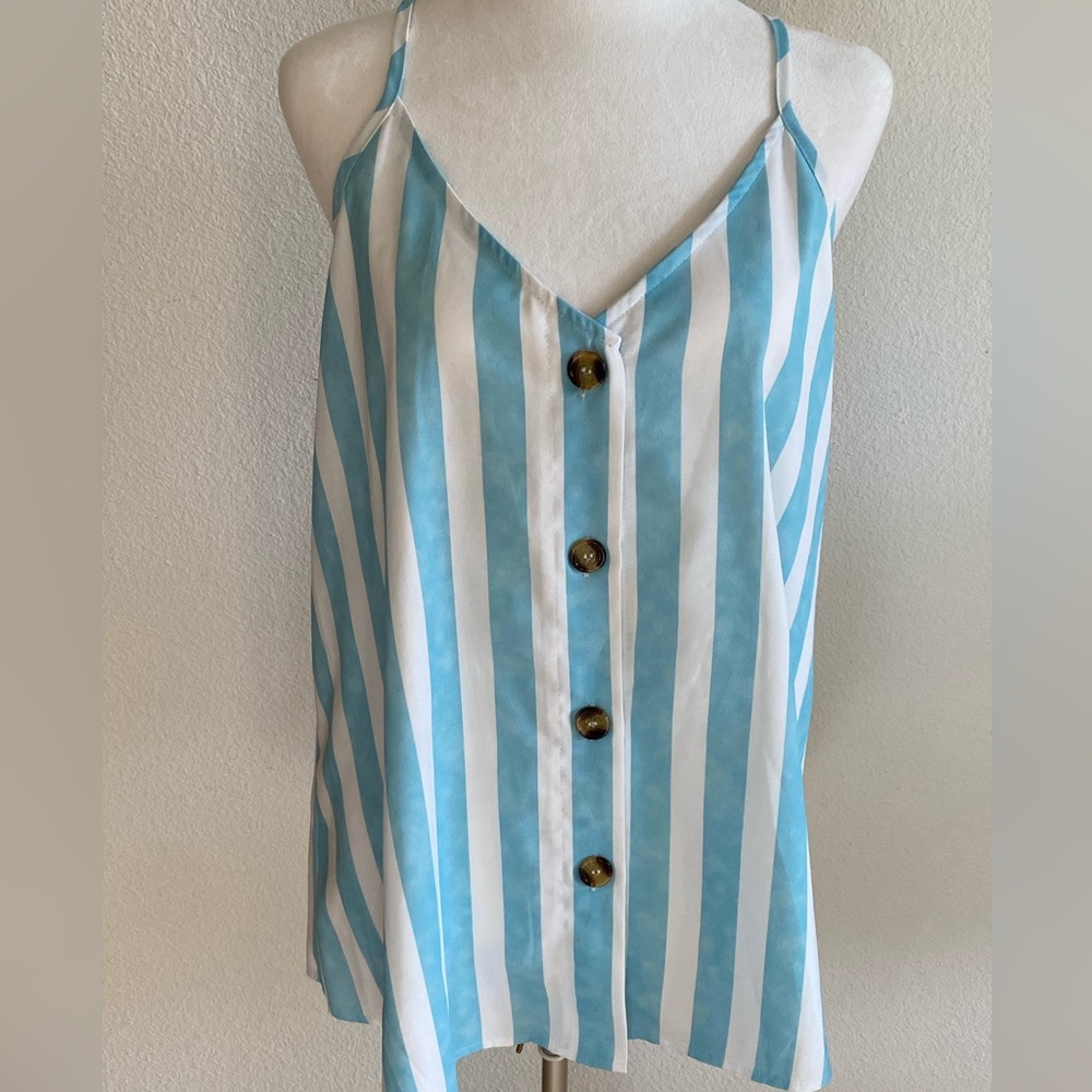 Beach Blue Striped Tank